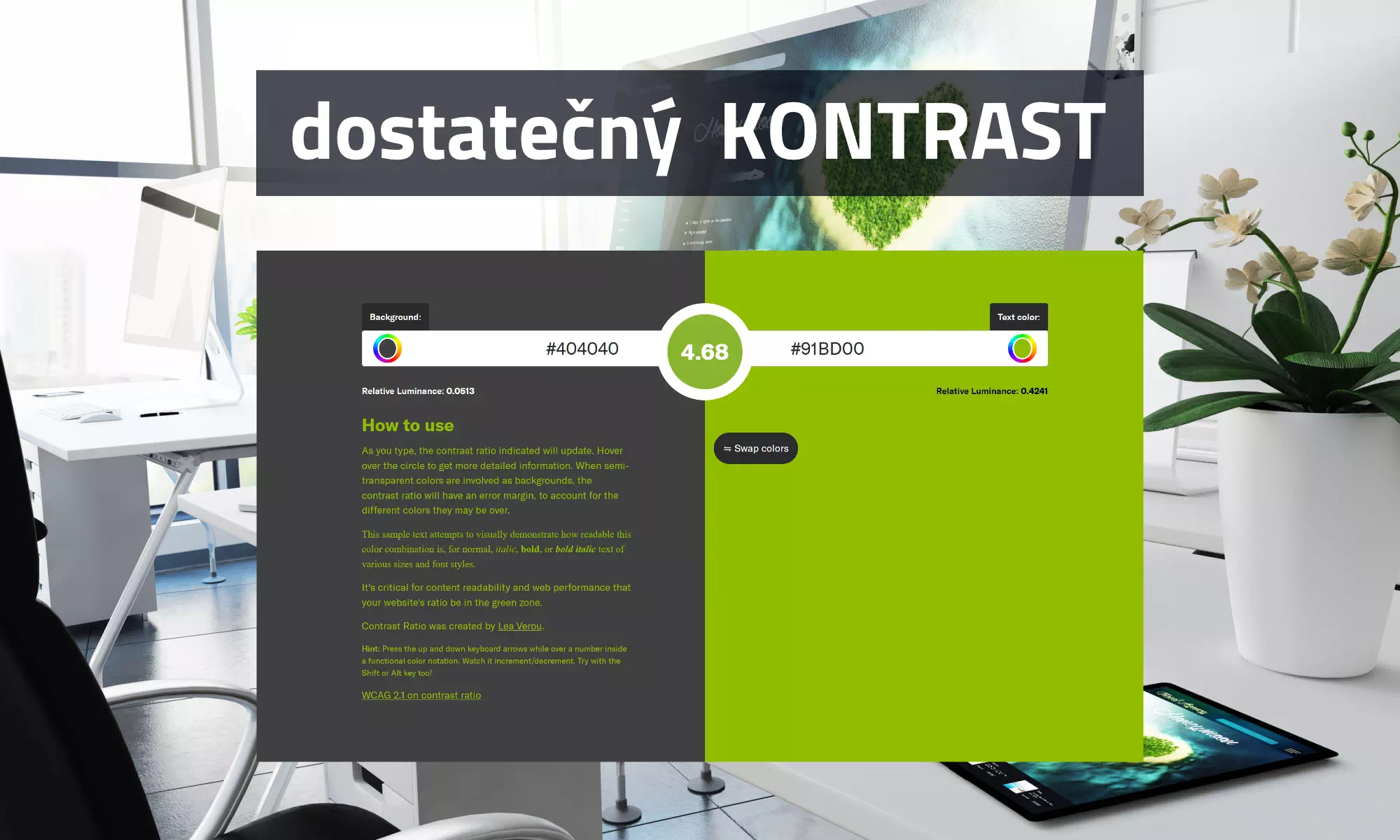 kontrast barev